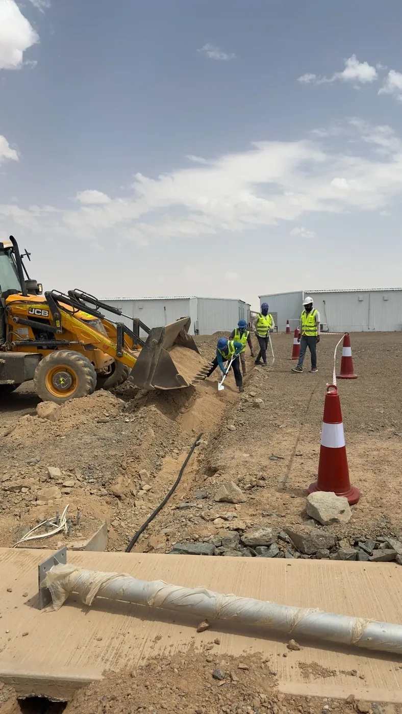 مرجع بصري لتخطيط منشآت الرياض يعرض التمديدات الأرضية وأعمال الحفر
